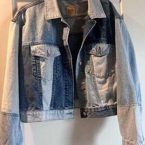 GAP Two-Tone Light and Dark Blue Denim Jacket